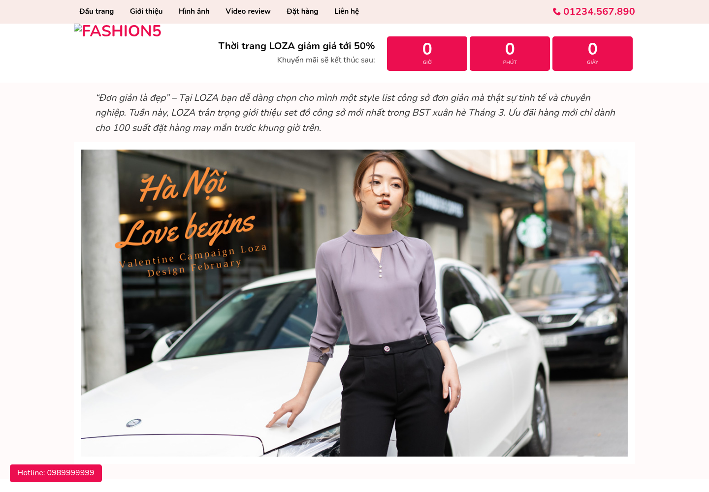 Mẫu website thời trang nữ