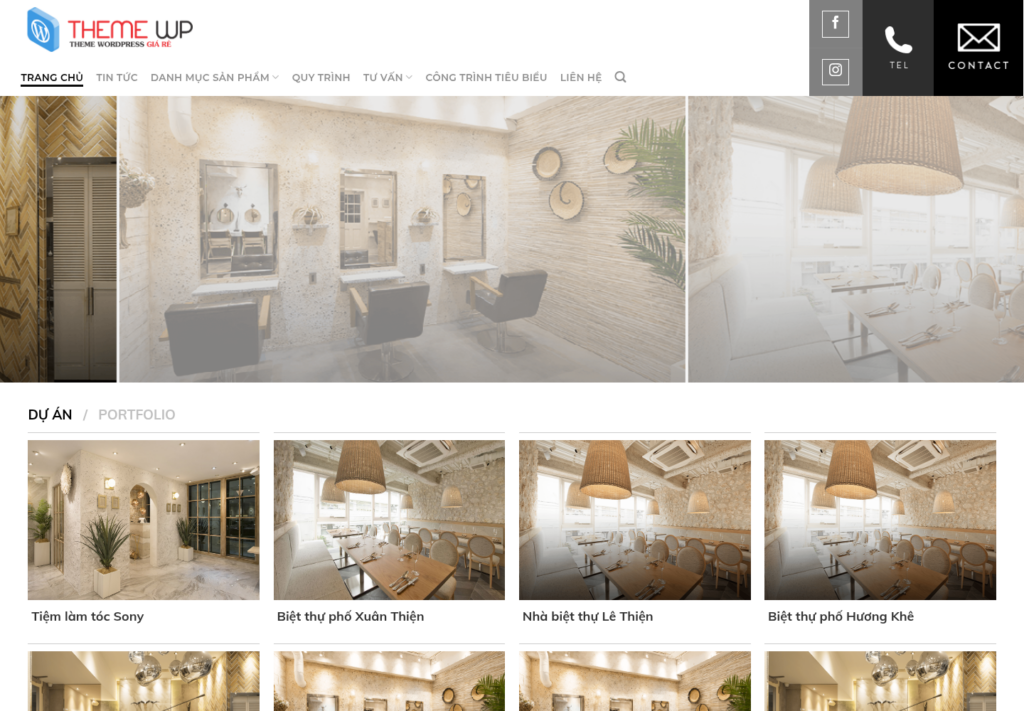 Mẫu website nội thất – Thiết kế & thi công