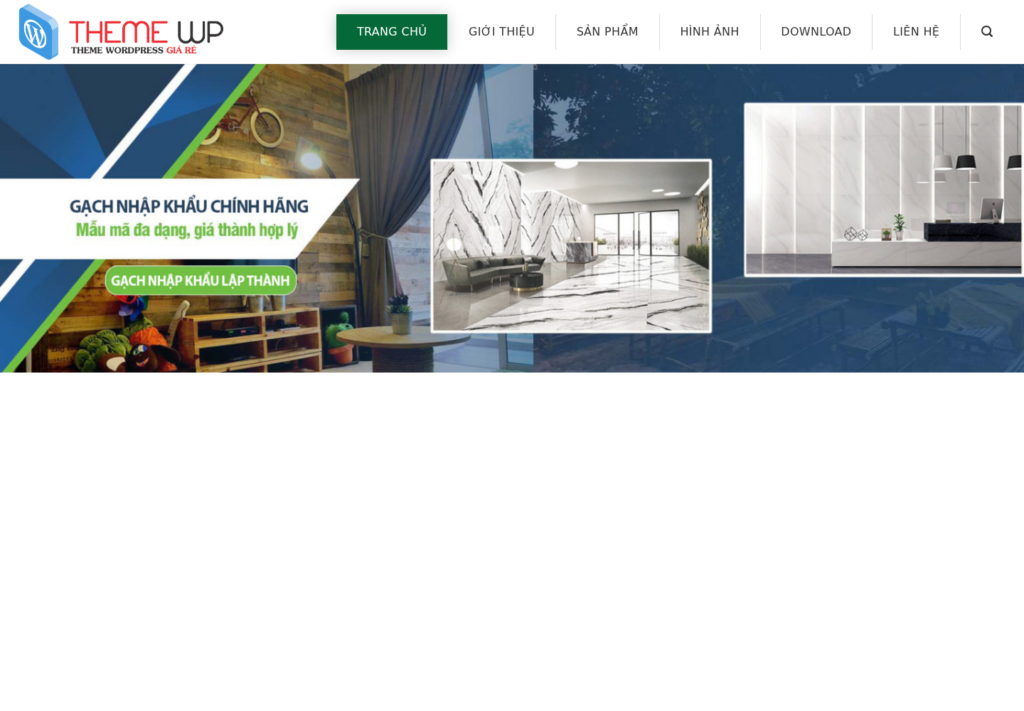 Mẫu website bán gạch nhập khẩu cao cấp