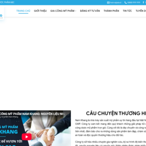 Mẫu website gia công mỹ phẩm Nam Khang