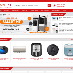 Mẫu website bán đồ gia dụng Smart NT