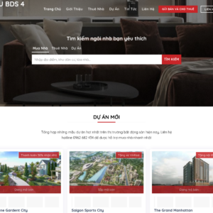Mẫu website bất động sản - Dự án & Cho thuê