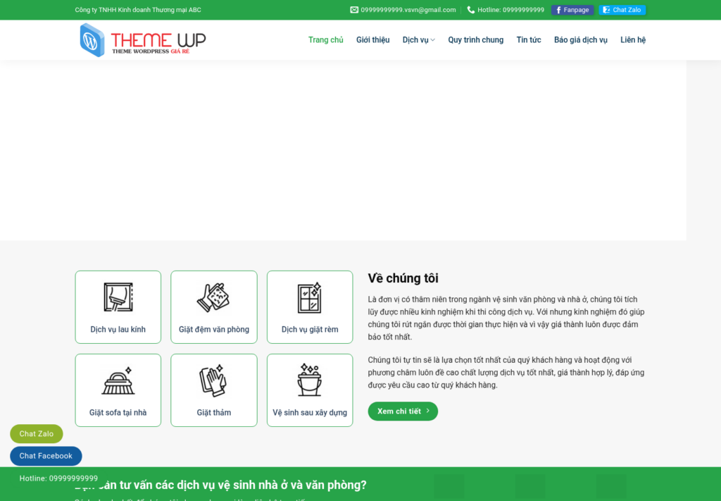 Mẫu website giặt thảm và vệ sinh văn phòng