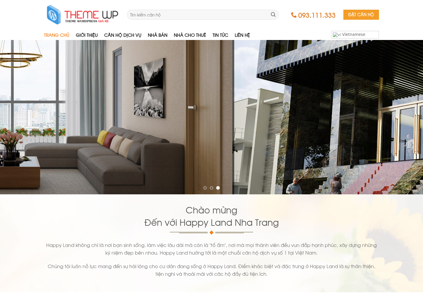 Mẫu website bất động sản Happy Land