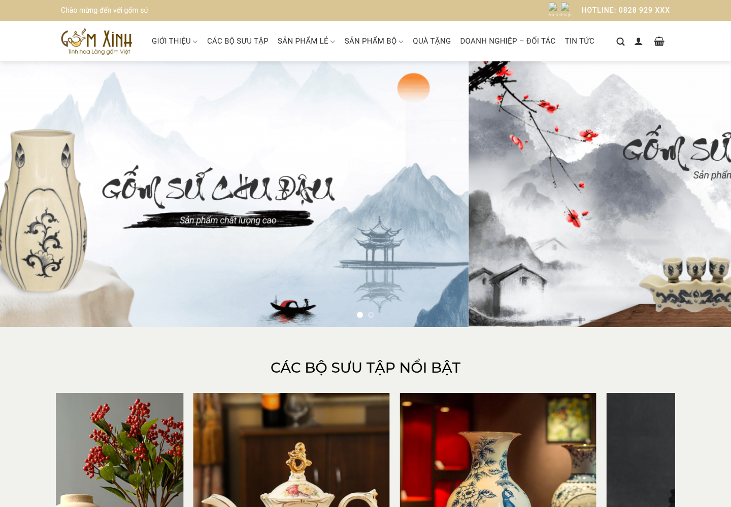 Mẫu website bán gốm sứ