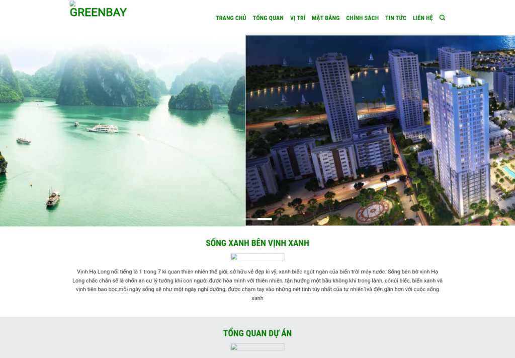 Mẫu website bất động sản nghỉ dưỡng ven vịnh