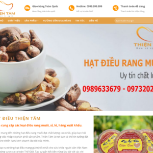 Mẫu website thực phẩm Hạt điều Thiện Tâm