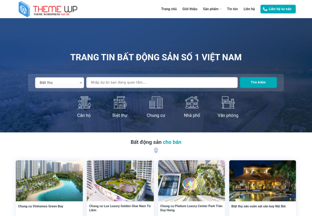 Mẫu website bất động sản chuyên nghiệp