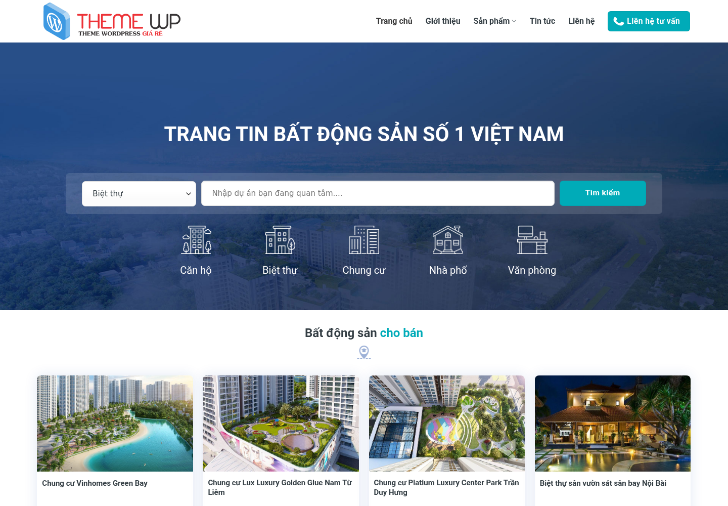 Mẫu website bất động sản chuyên nghiệp