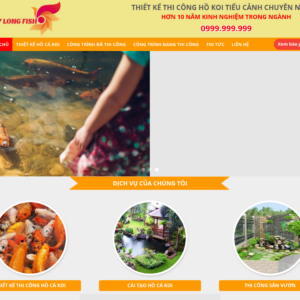 Mẫu website thiết kế hồ cá Koi và cảnh quan sân vườn