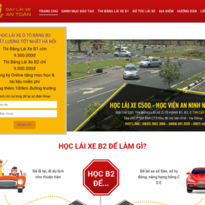 Mẫu website dạy lái xe