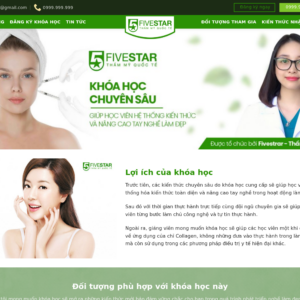 Mẫu website đào tạo thẩm mỹ