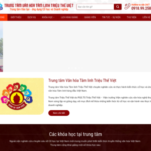 Mẫu website trung tâm đào tạo văn hóa và phong thủy Triệu Thế Việt
