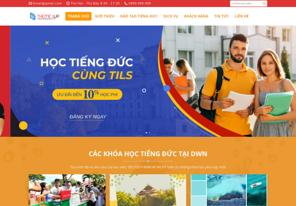 Mẫu website đào tạo tiếng Đức