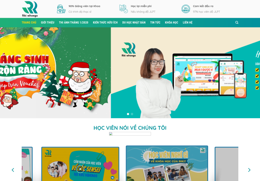 Mẫu website trung tâm tiếng Nhật Riki Nihongo