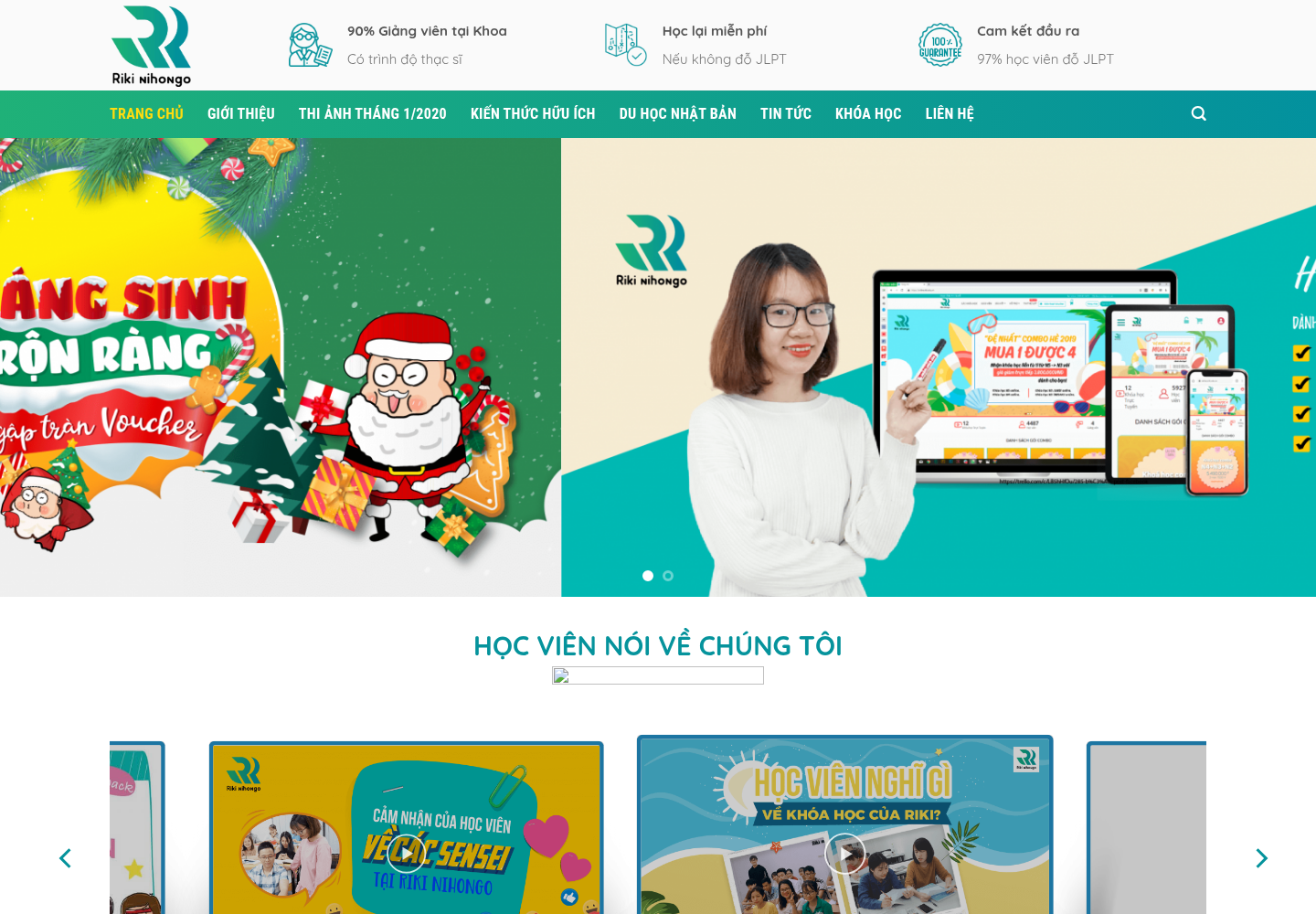 Mẫu website trung tâm tiếng Nhật Riki Nihongo