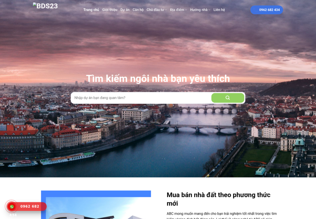 Mẫu website bất động sản hiện đại