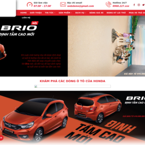 Mẫu website đại lý ô tô Honda