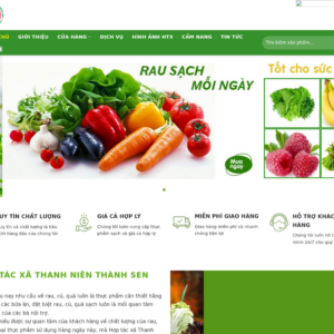 Mẫu website thực phẩm sạch Hợp Tác Xã Thanh niên Thành Sen