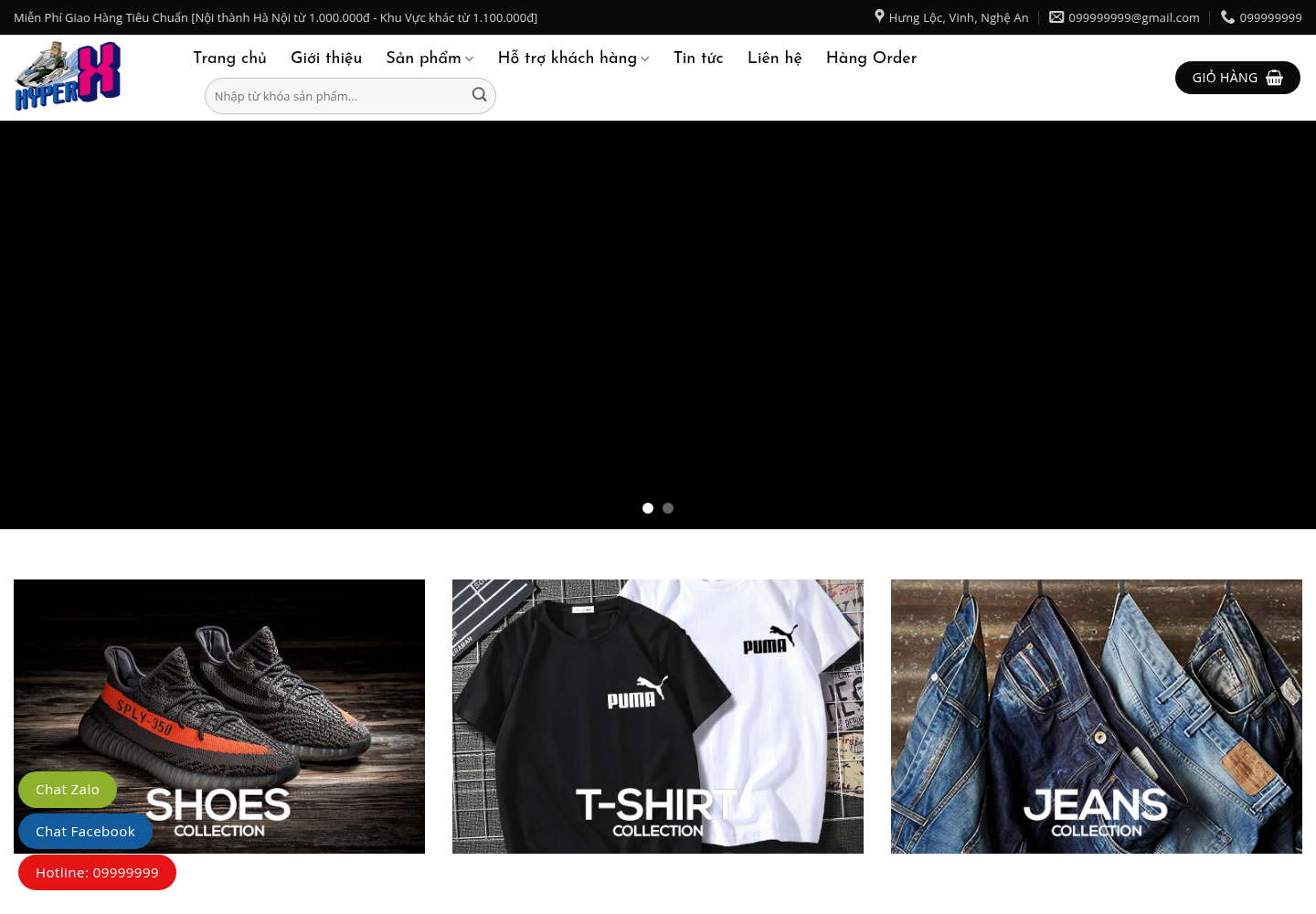 Mẫu website thời trang nam chuyên nghiệp