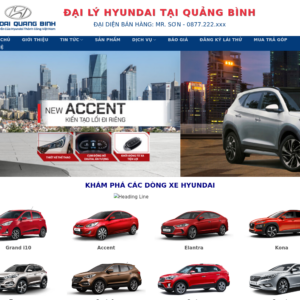 Mẫu website đại lý Hyundai