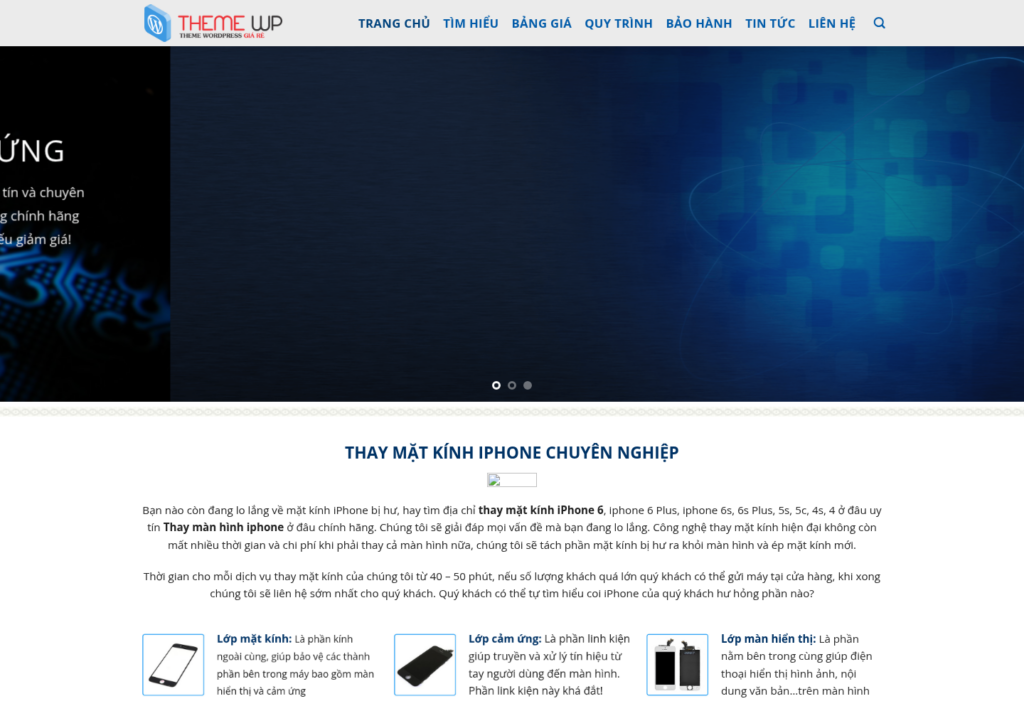Mẫu website sửa chữa điện thoại chuyên nghiệp