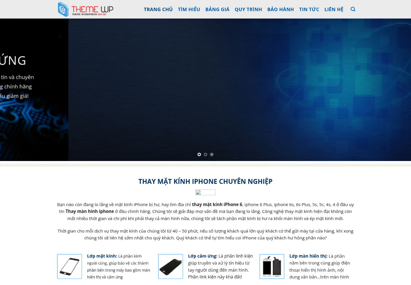 Mẫu website sửa chữa điện thoại chuyên nghiệp