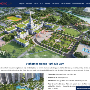 Mẫu website bất động sản Vinhomes Ocean Park