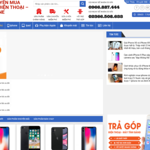 Mẫu website bán hàng điện thoại iPhone