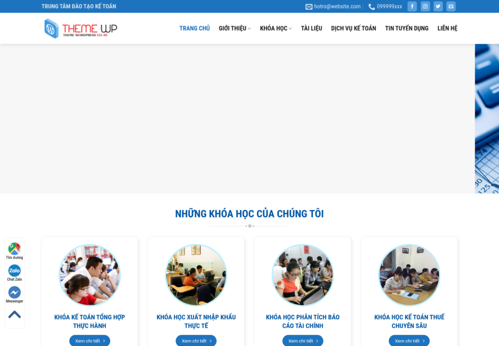 Mẫu website trung tâm đào tạo kế toán