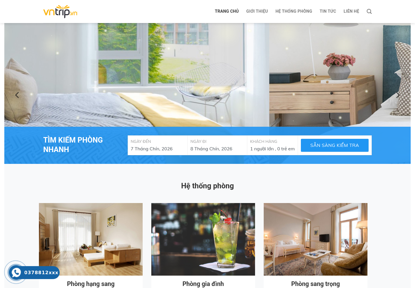 Mẫu website khách sạn Hilton