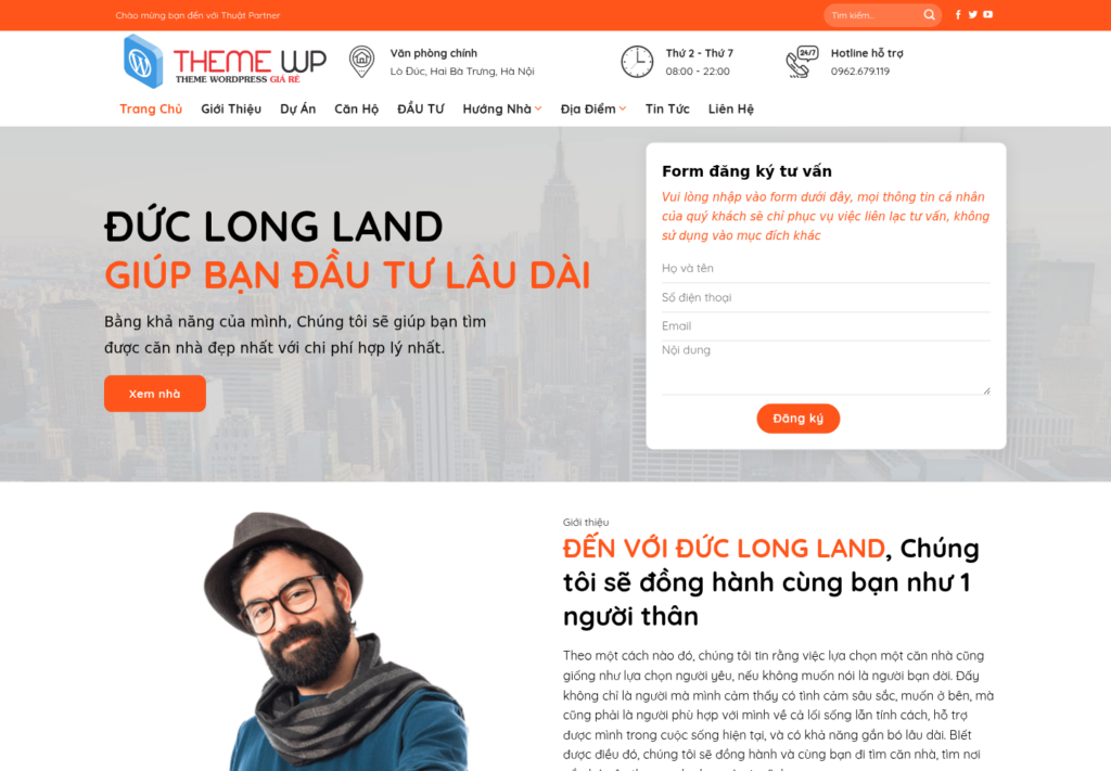 Mẫu website bất động sản Đức Long Land