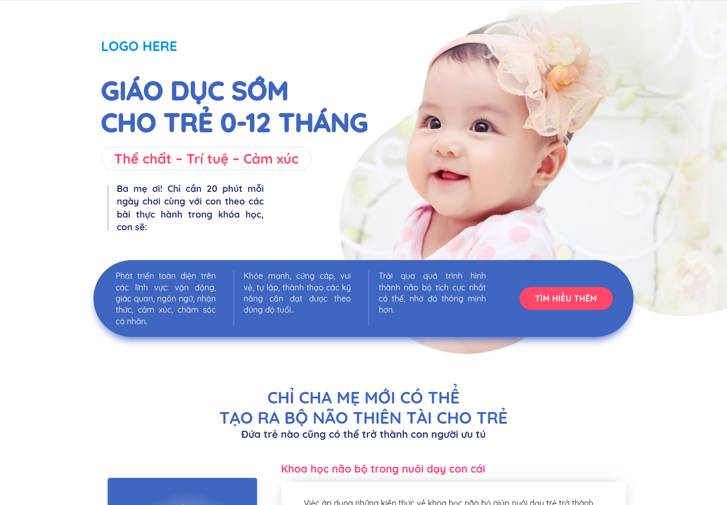 Mẫu website giáo dục sớm cho bé