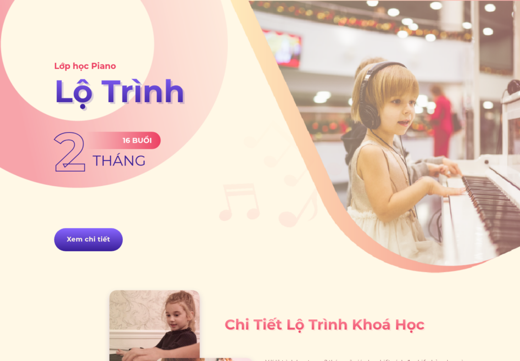 Mẫu website trung tâm dạy piano