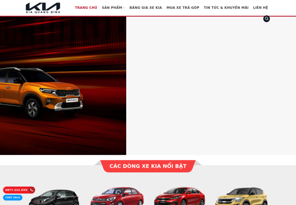 Mẫu website showroom ô tô