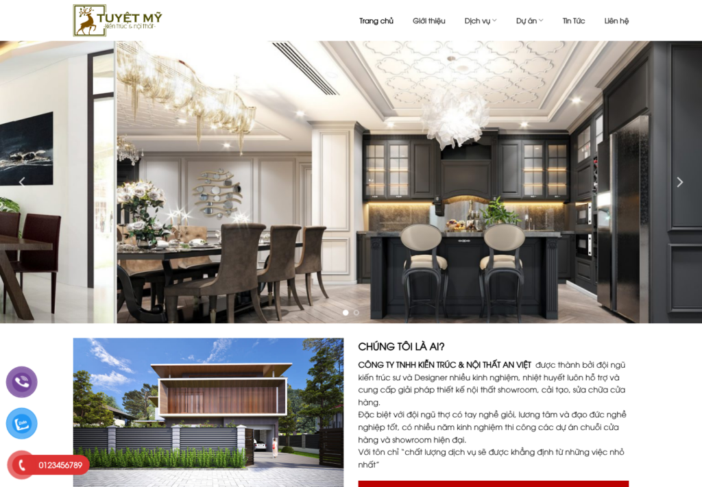 Mẫu website kiến trúc & nội thất Lavilla