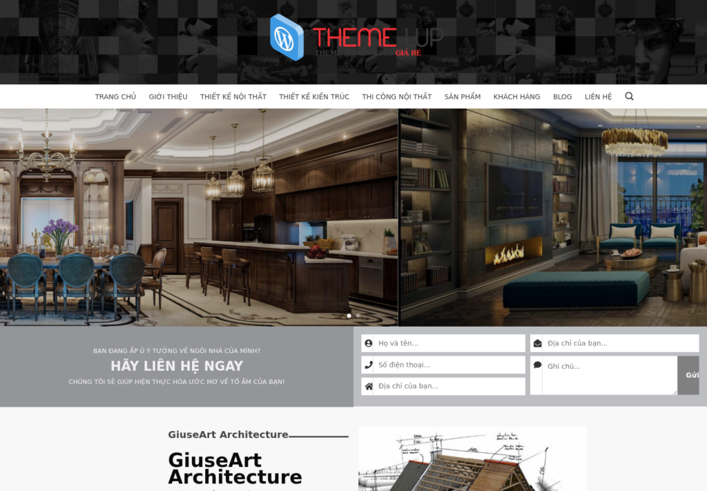Mẫu website công ty kiến trúc & nội thất