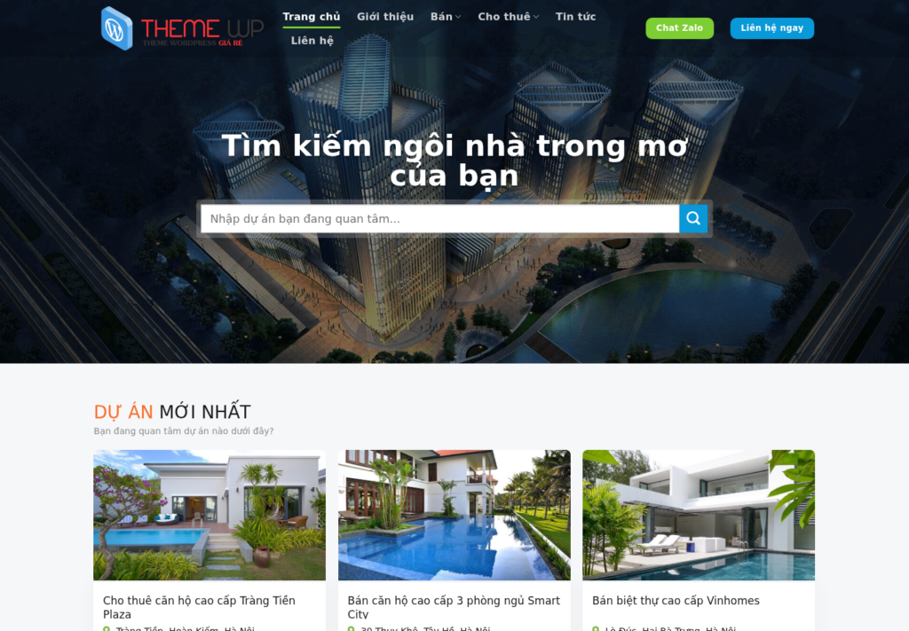 Mẫu website bất động sản chuyên nghiệp