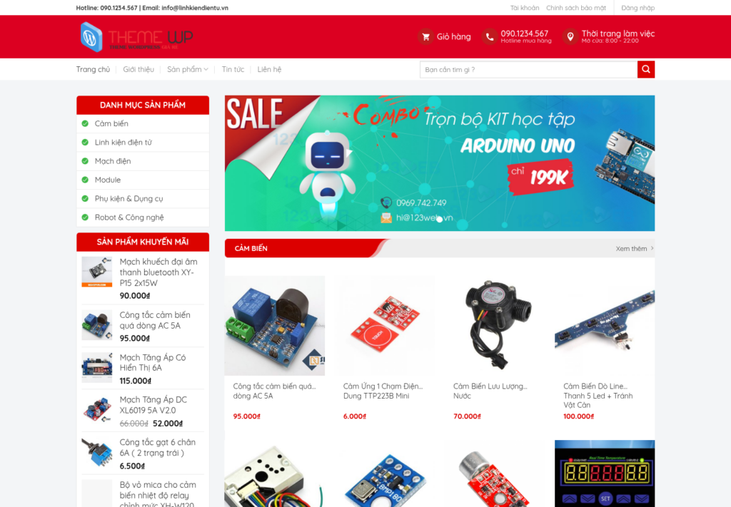 Mẫu website bán linh kiện điện tử