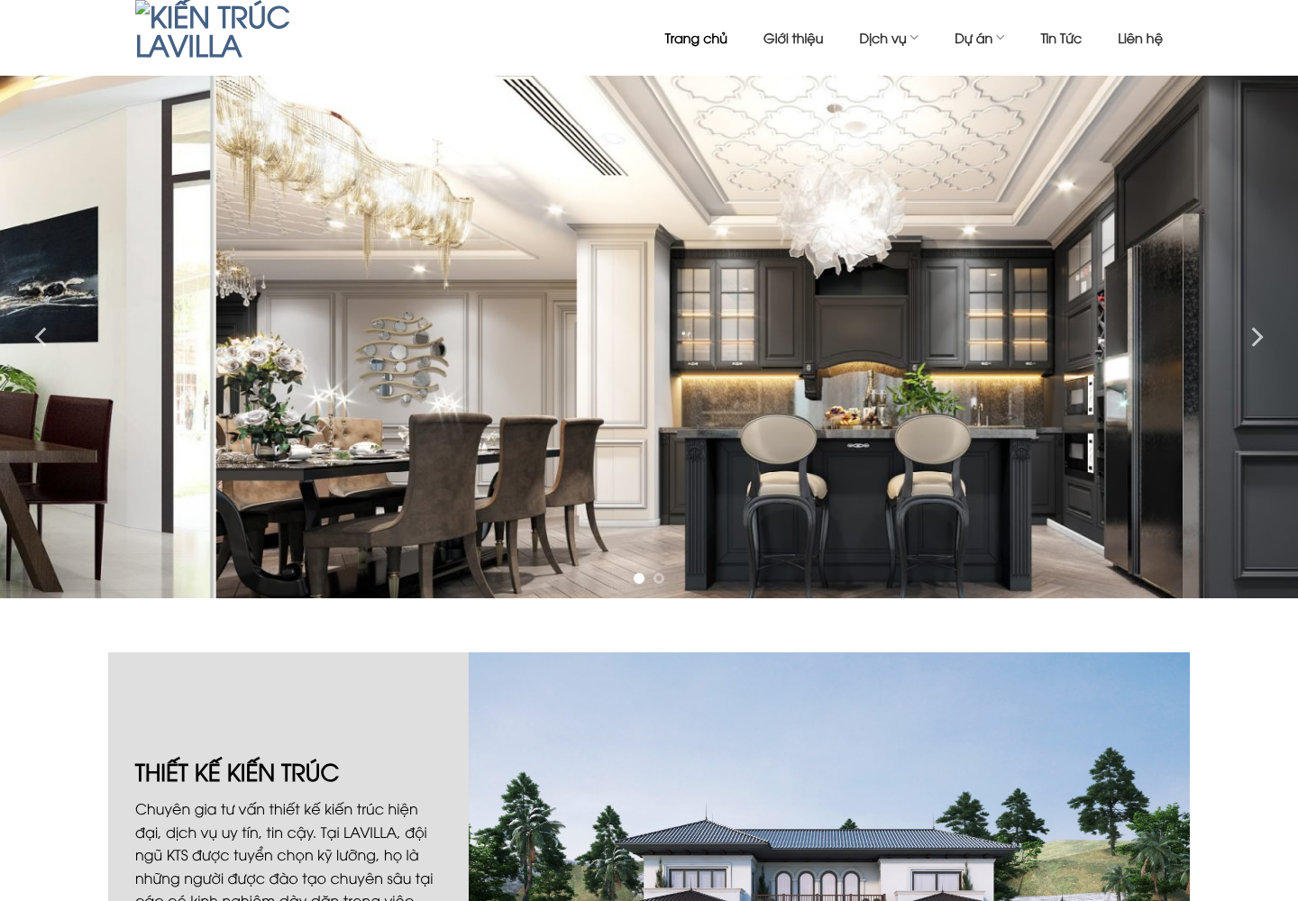 Mẫu website kiến trúc Lavilla