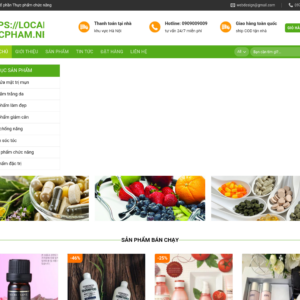 Mẫu website thực phẩm chức năng và mỹ phẩm
