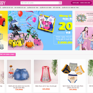 Mẫu website thời trang trẻ em Bobby