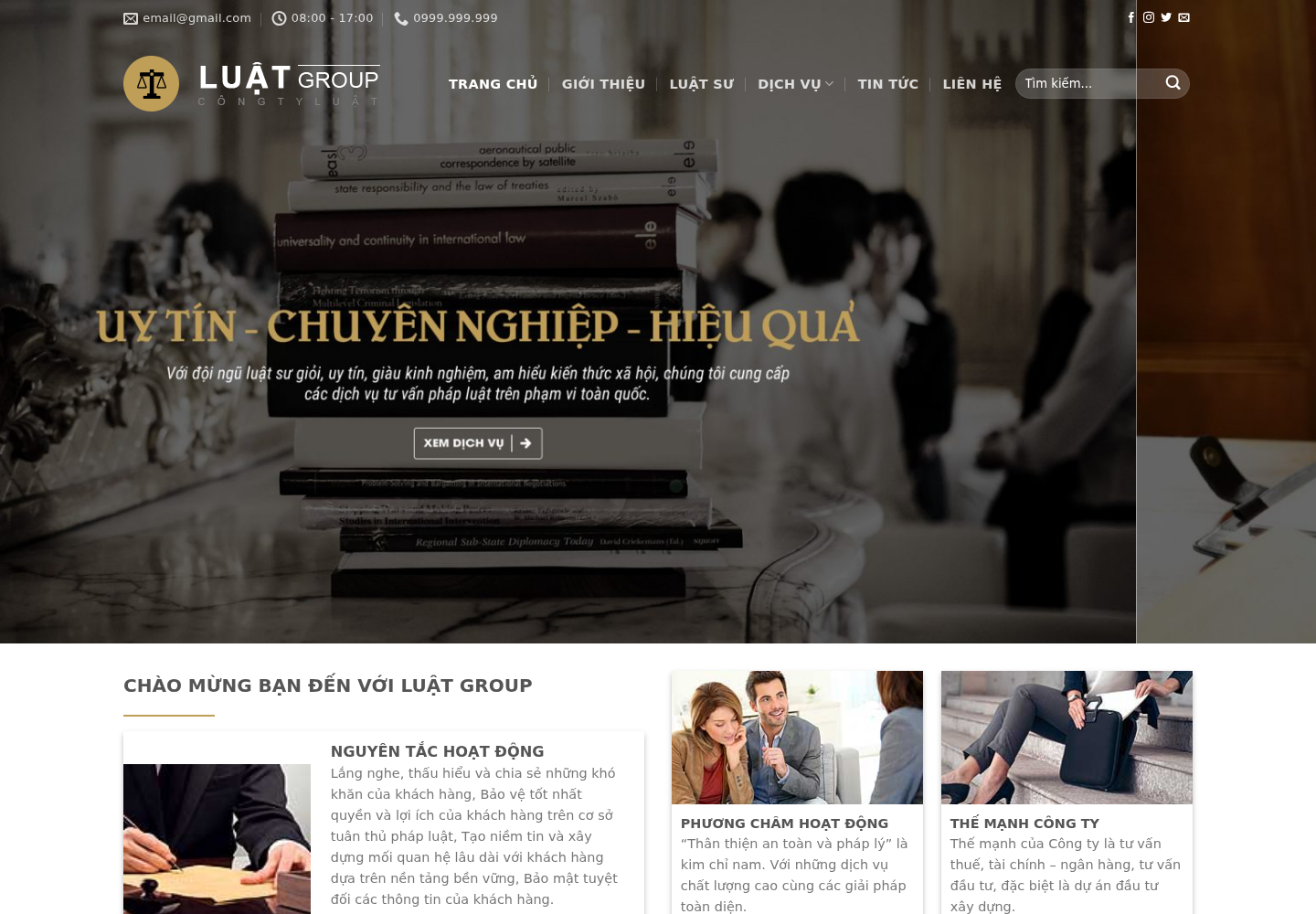Mẫu website công ty luật Luật Group