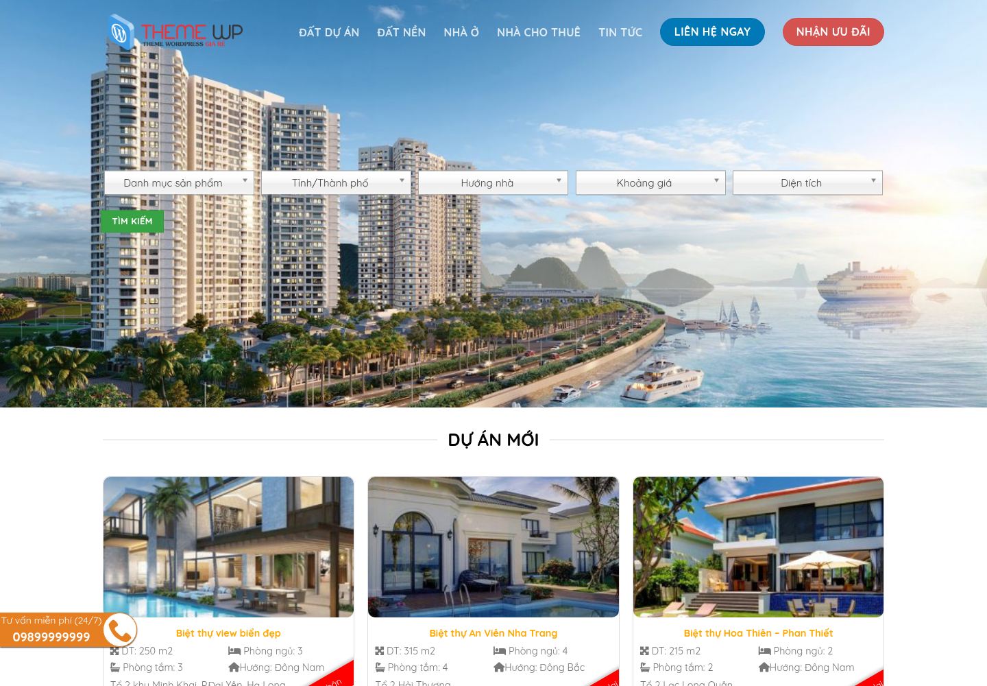 Mẫu website bất động sản Biệt thự An Viên