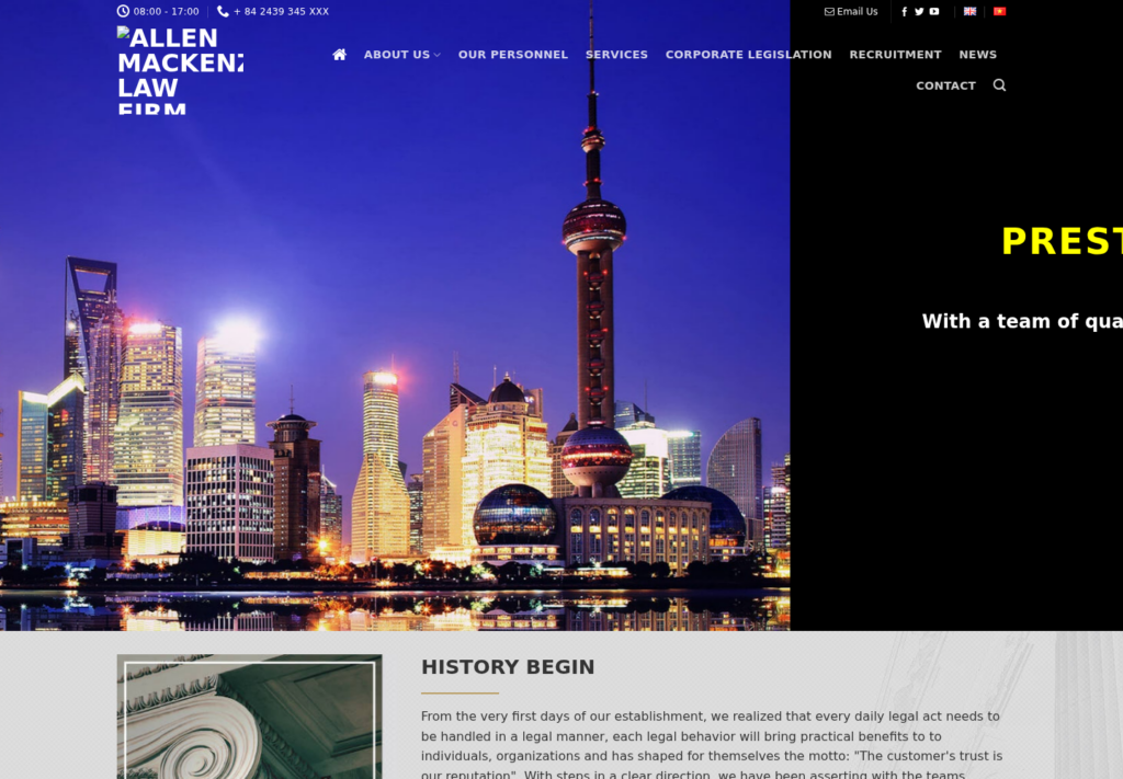 Mẫu website công ty luật Allen Mackenzie