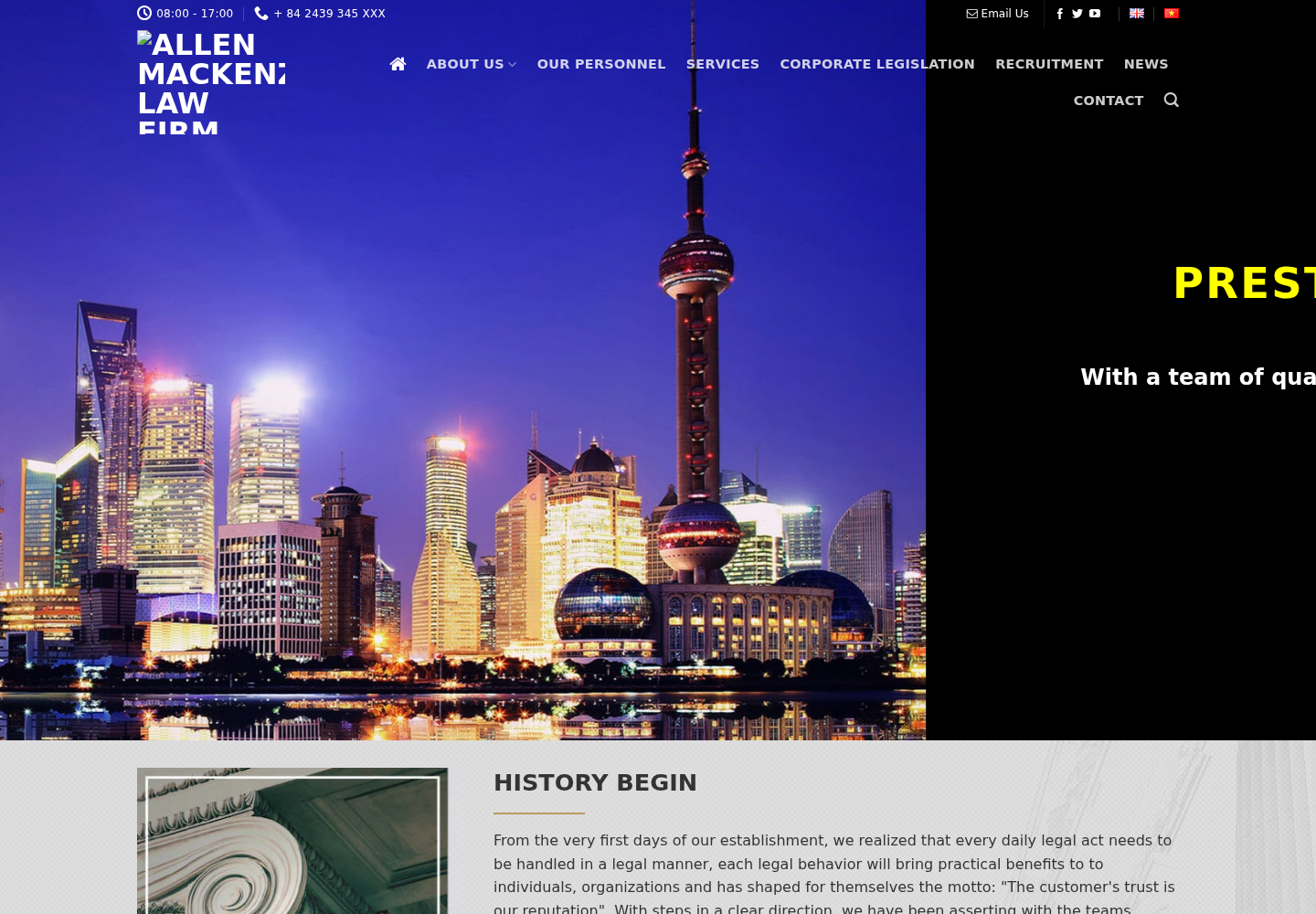 Mẫu website công ty luật Allen Mackenzie