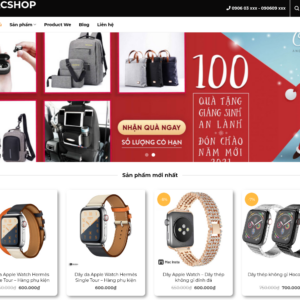 Mẫu website bán hàng phụ kiện công nghệ