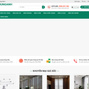 Mẫu website rèm cửa Hùng Anh