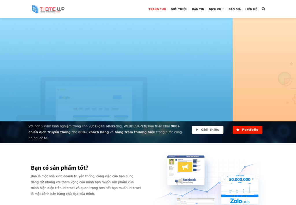 Mẫu website công ty Digital Marketing