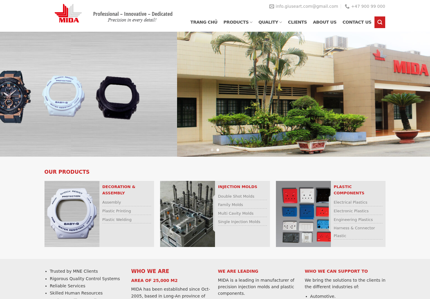 Mẫu website máy công nghiệp MIDA